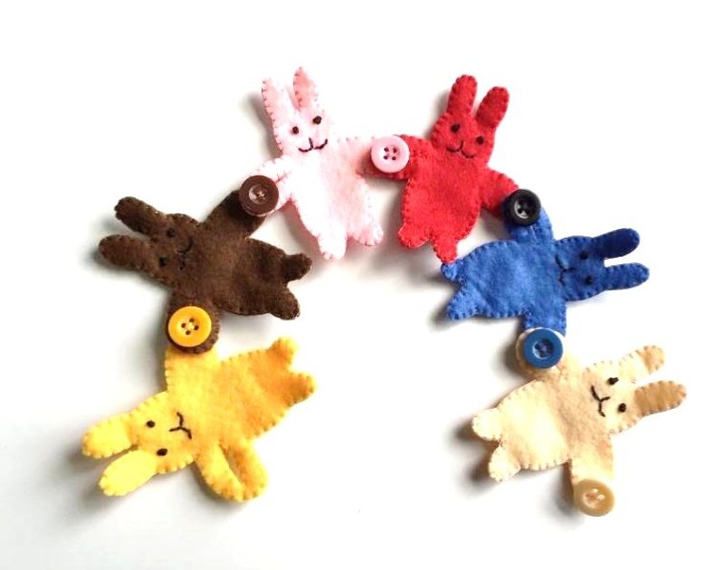 Felt Rabbit Buttoning Practice Educational Toys Cute - 玩具/玩偶 - 羊毛 多色