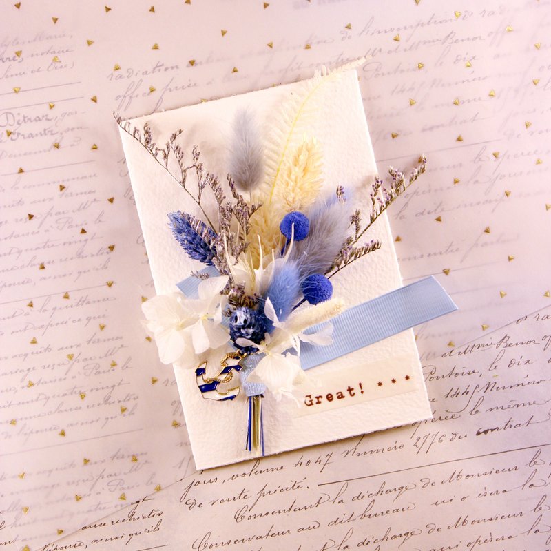 干燥花束卡 │M│干燥花│不凋花│花束│卡片│毕业│礼物│祝福│ - 植栽 - 植物．花 蓝色