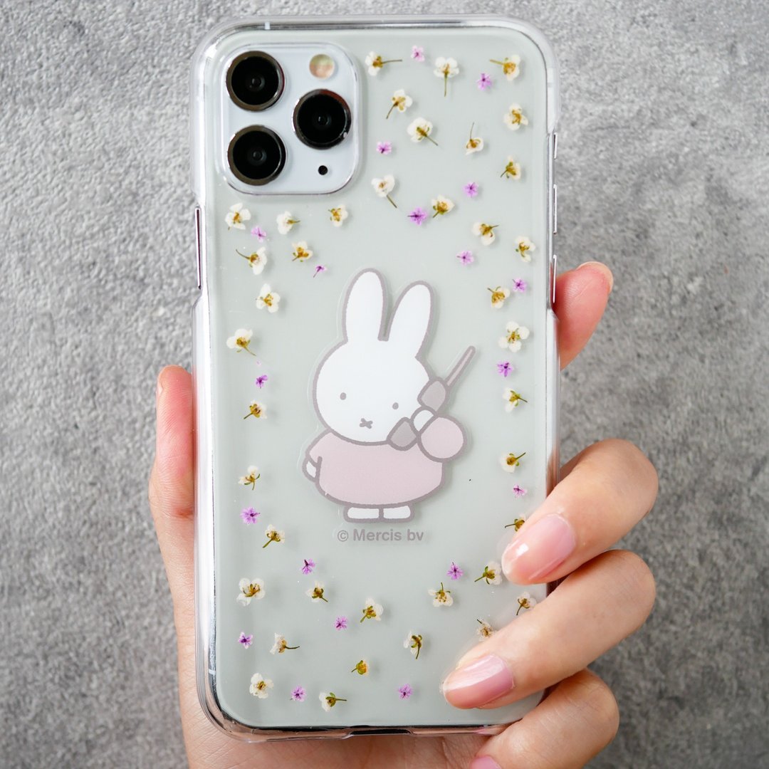 【Pinkoi x miffy】押花 iPhone 手机壳 - 米菲打电话/粉 - 手机壳/手机套 - 树脂 粉红色