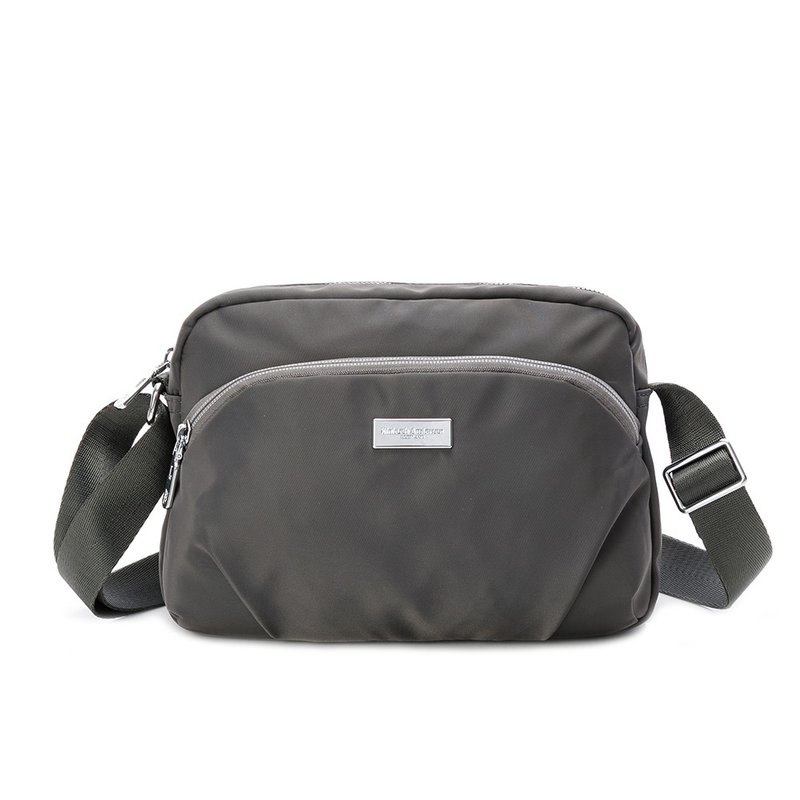 【Kinloch Anderson】Basic 拉链造型斜侧包-银河灰 - 侧背包/斜挎包 - 聚酯纤维 灰色