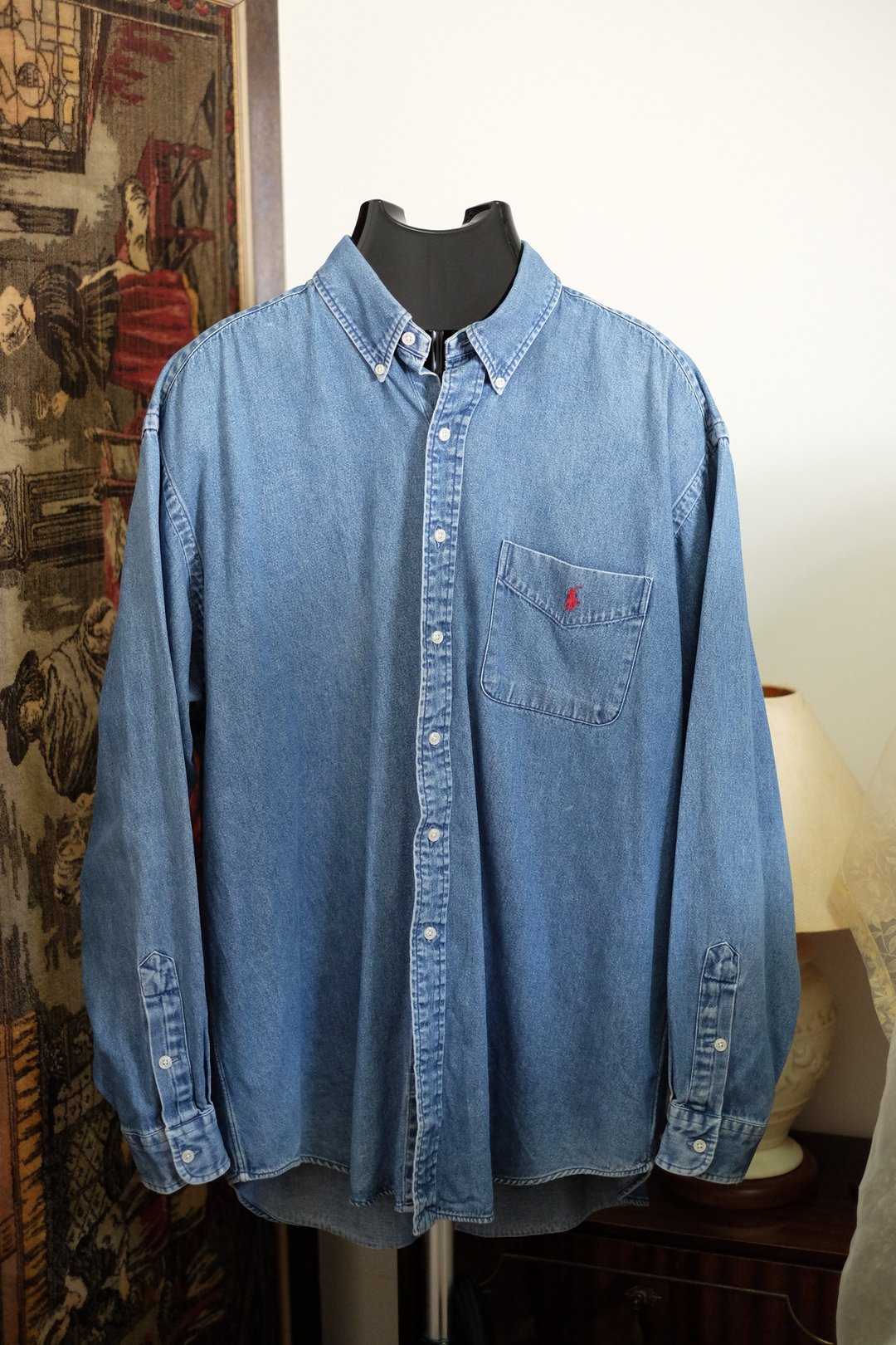 Vintage 90s Ralph Lauren Denim Shirt (Xtra Large Size) - 男装衬衫 - 棉．麻 
