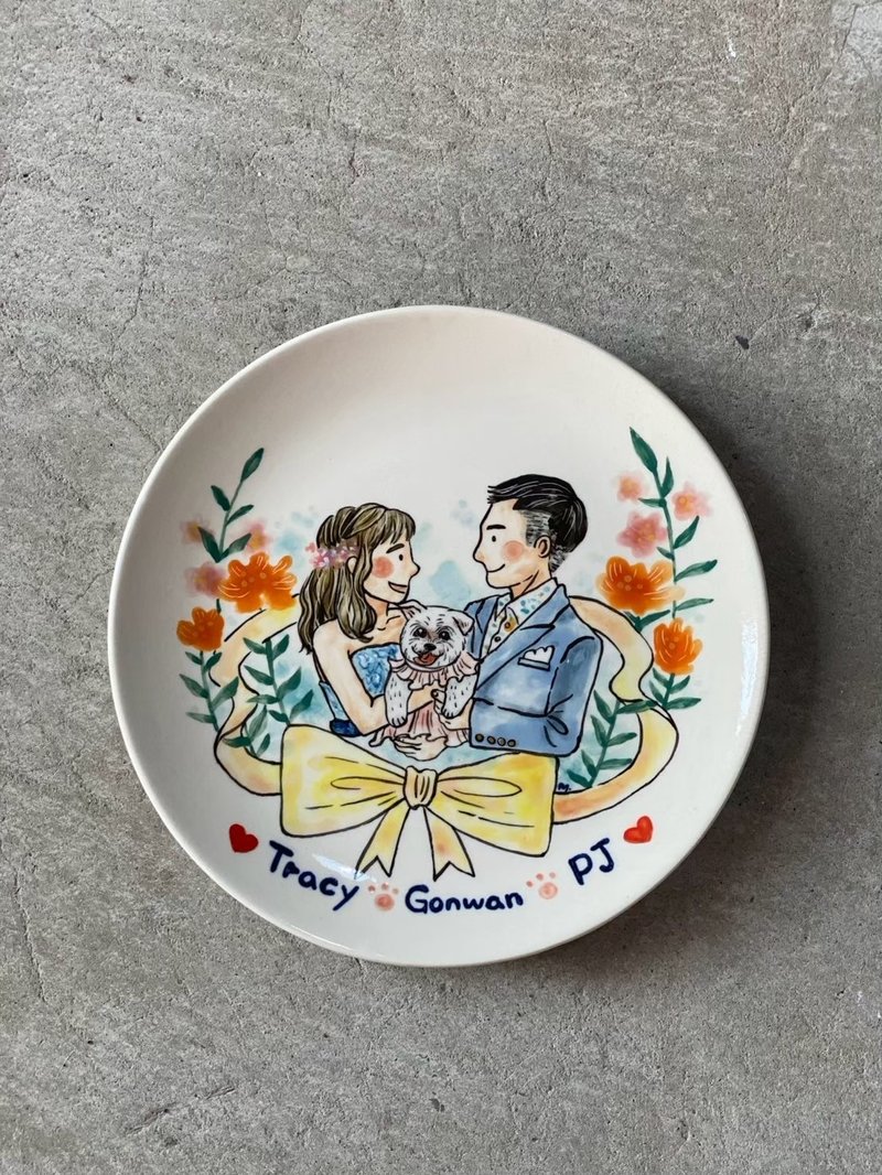 定制化商品 - 人像盘 - 订制画像 - 瓷 粉红色