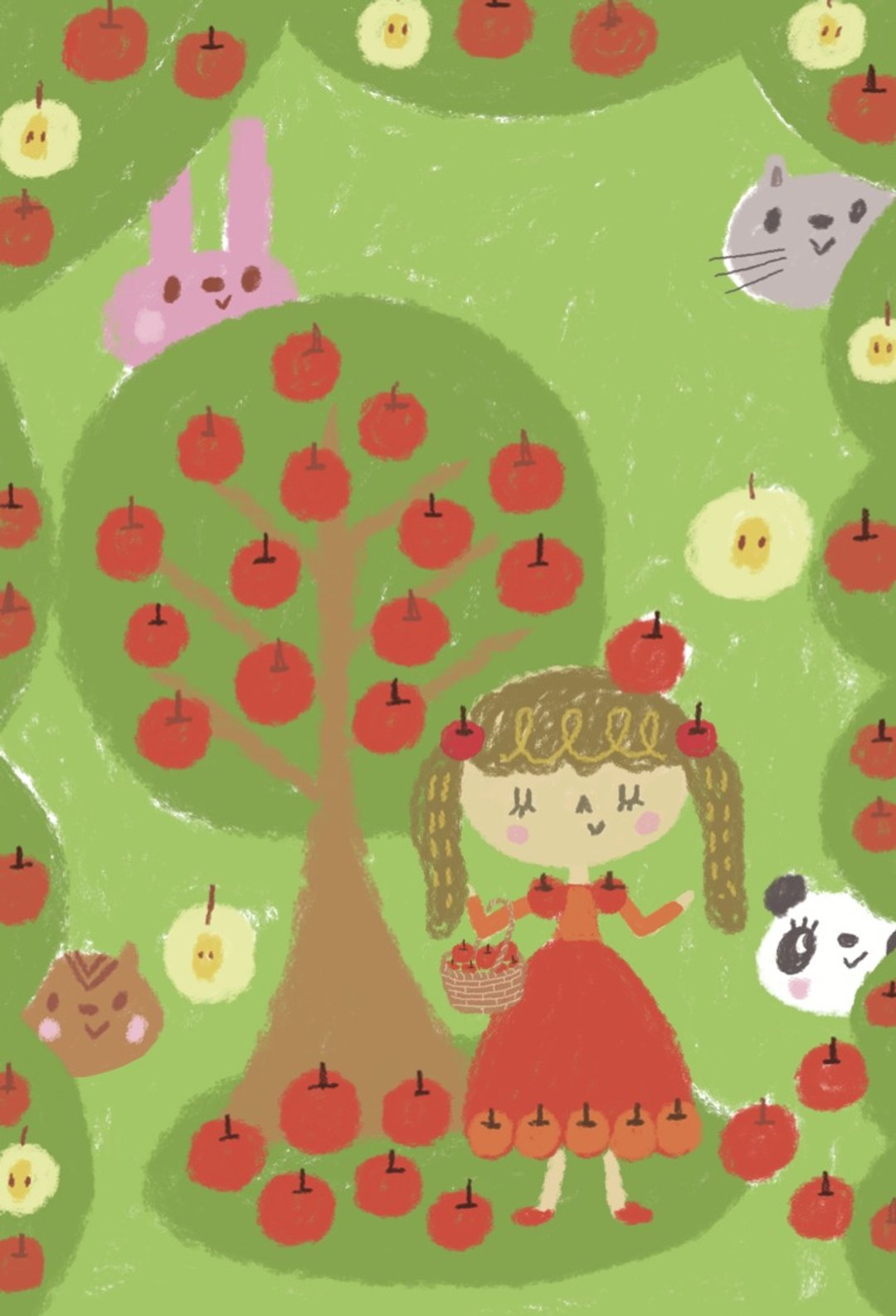apple princess 明信片・苹果丰收祭 - 卡片/明信片 - 纸 红色