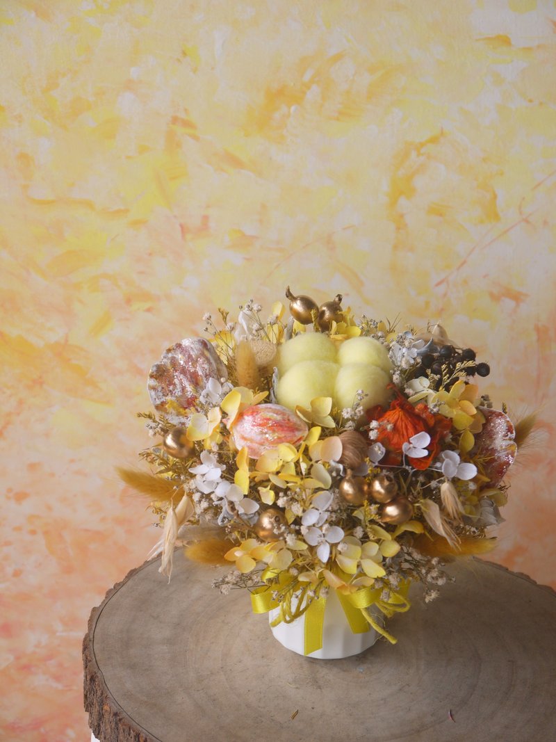 绚烂朝阳.日光朝阳色调.生日.升迁.开幕.干燥.永生花送礼首选. - 干燥花/捧花 - 植物．花 黄色