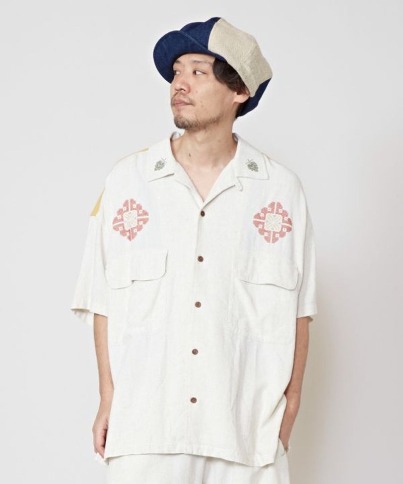 【热门预购】横滨啤酒联名麦子&啤酒花十字绣衬衫 (2色) JSU-5107 - 男装衬衫 - 其他材质 