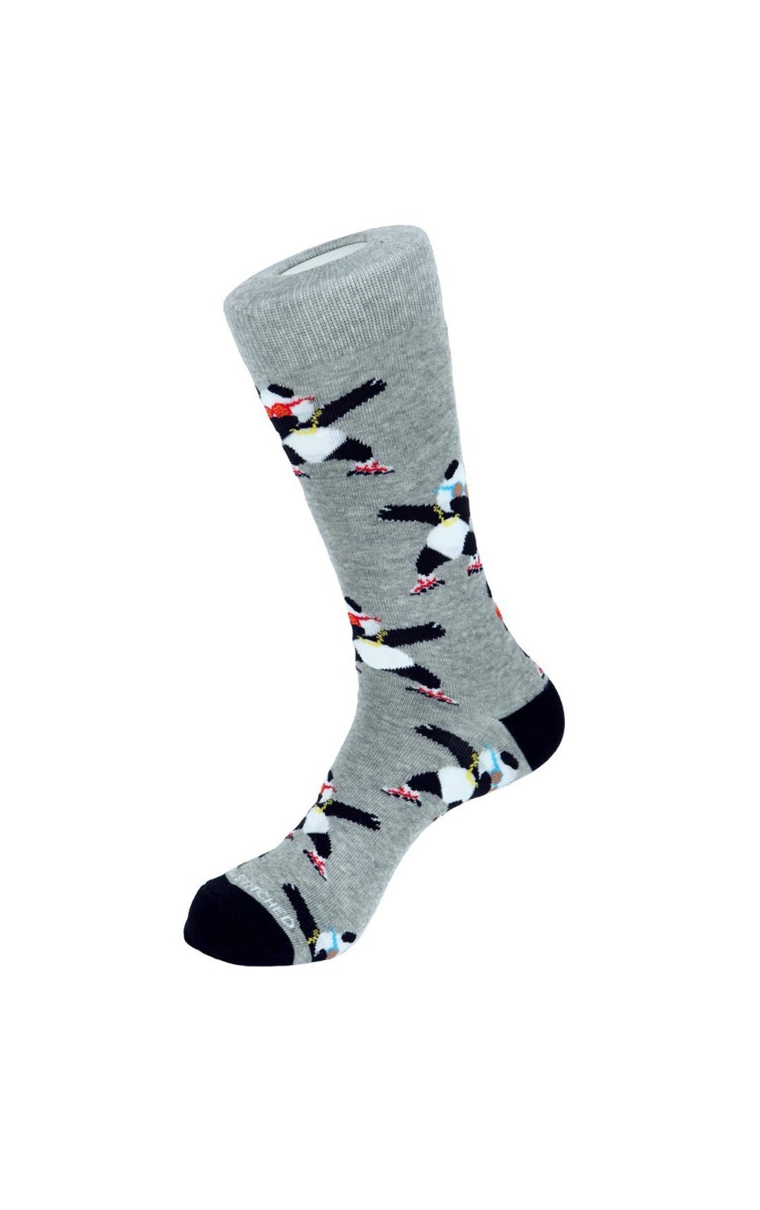 Dancing Panda Socks 跳舞熊猫图案袜子 by Unsimply Stitched - 袜子 - 棉 银色