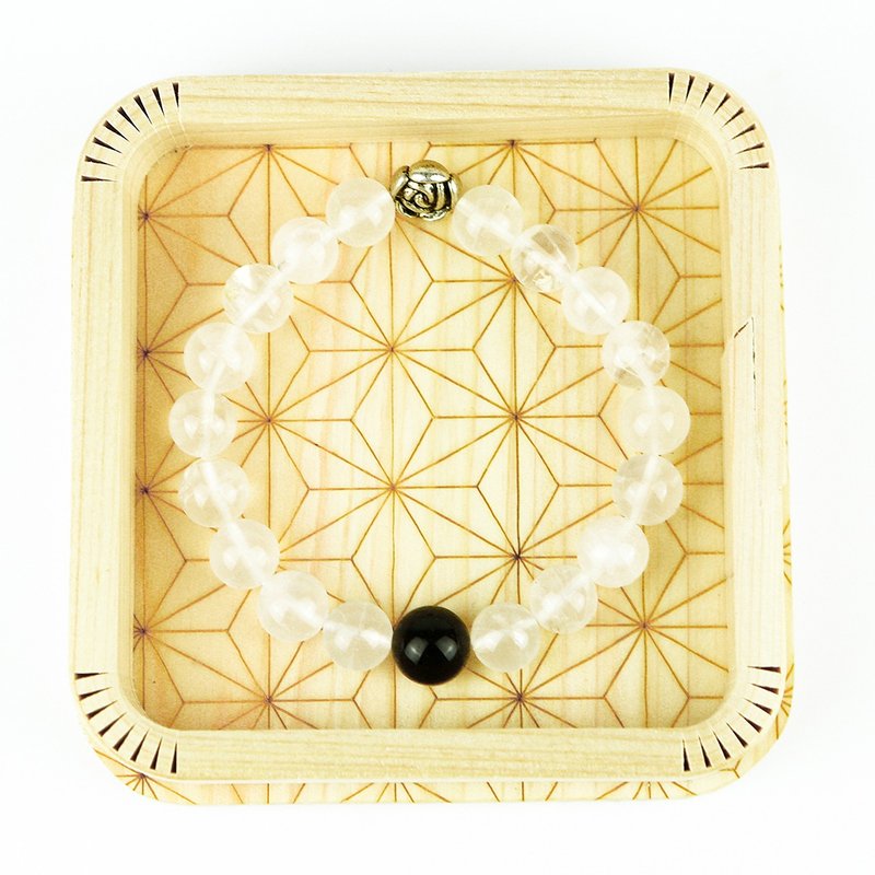 七轮调和手串/黑曜石月光石/天然/水晶手链/能量石/原生态102129 - 手链/手环 - 水晶 多色