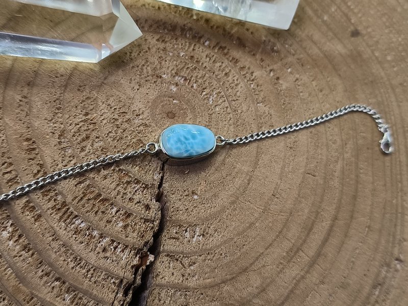 天然海纹石925银手链 Larimar - 手链/手环 - 水晶 
