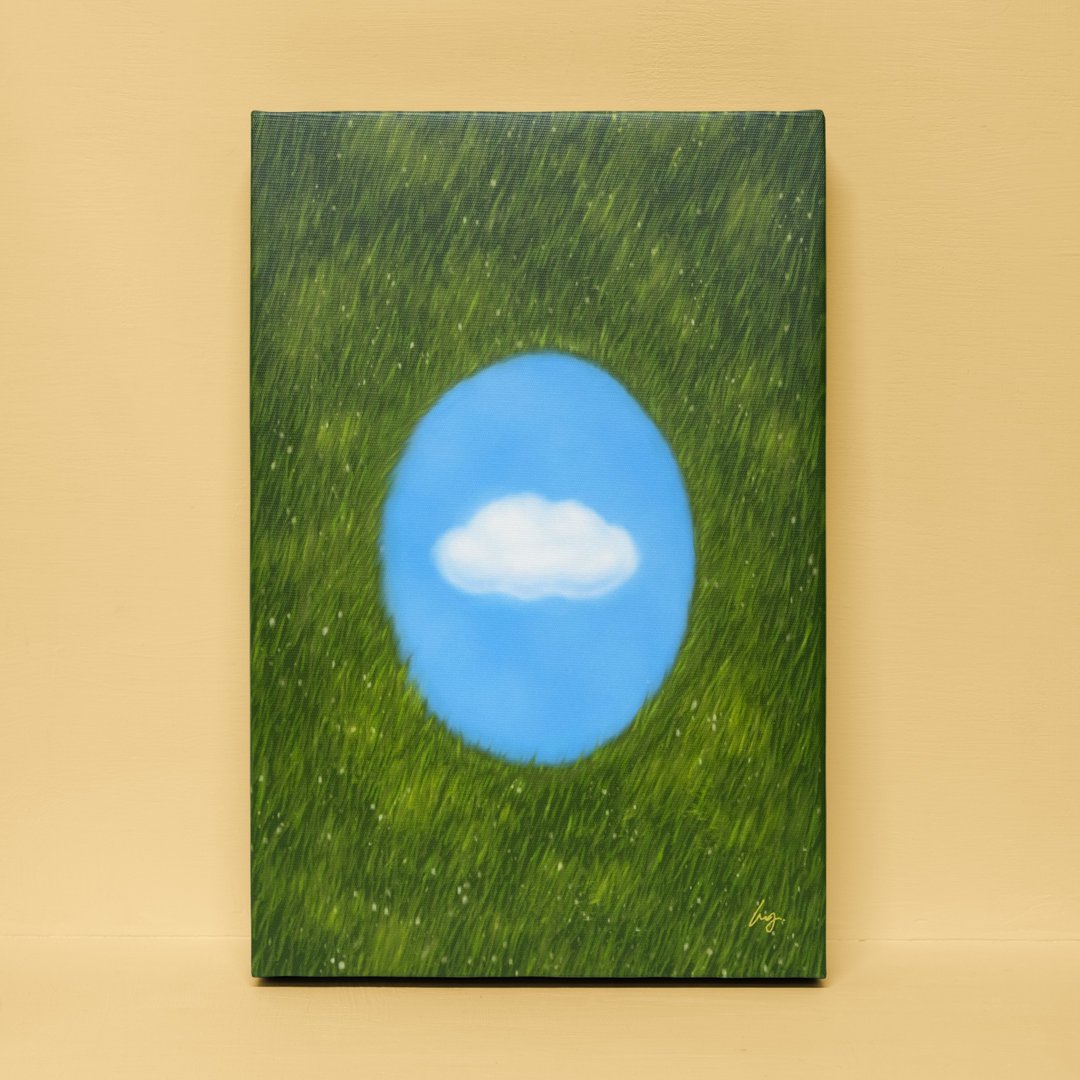 草原上的风与云-挂画/装饰画/疗愈画作/画/植物/草/云/天空/森林 - 海报/装饰画/版画 - 其他材质 绿色
