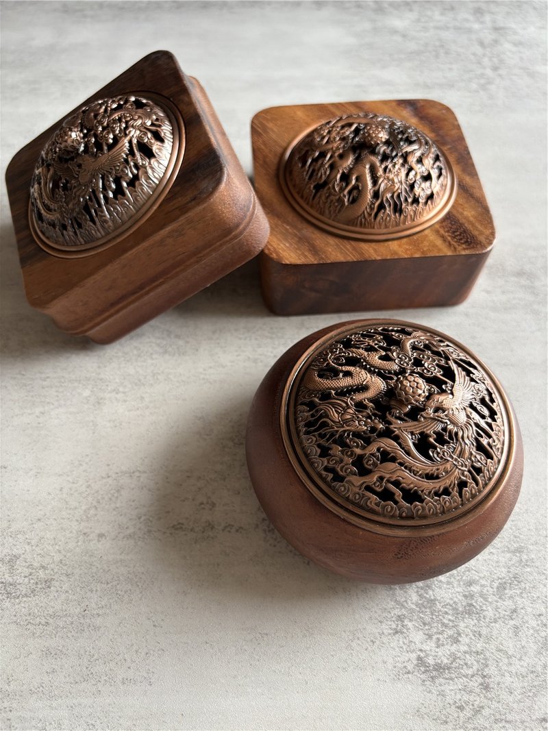 胡桃木香炉 盘香炉 香薰炉 香环炉 薰香炉 小盘香 念经 禅意 宗教 - 香薰/精油/线香 - 木头 