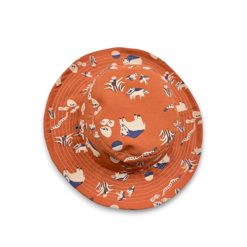 小牛村 / 橘 渔夫帽 遮阳帽 大帽檐 防泼水 手工帽 动物 登山 - 帽子 - 棉．麻 橘色