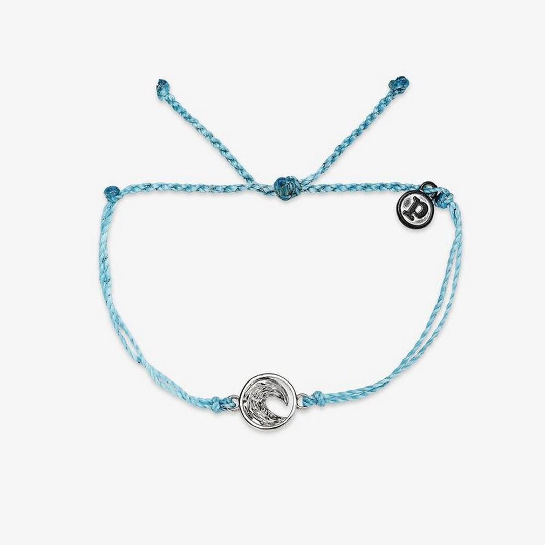 Pura Vida 美国手工  SWELL海浪 冰晶蓝色冲浪手链 - 手链/手环 - 防水材质 蓝色