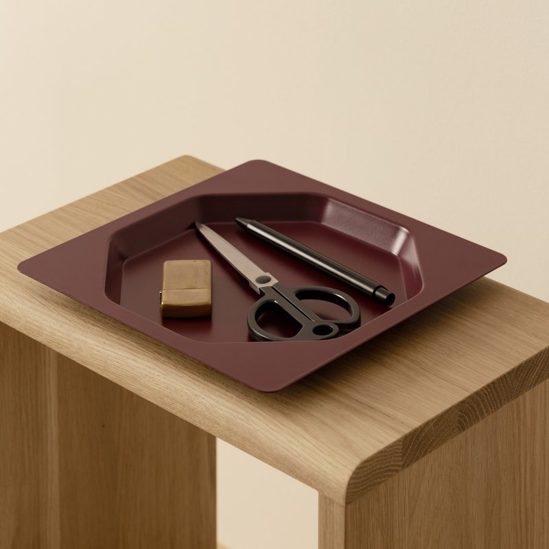 PURU Tray L | 金属托盘 | 酒红 - 收纳用品 - 其他金属 红色