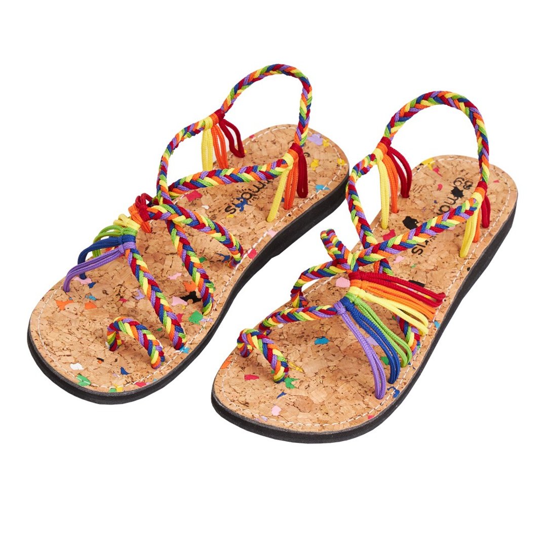 女士 Explore Pride 手工编织平底绳编凉鞋。 - 男女凉鞋 - 其他材质 