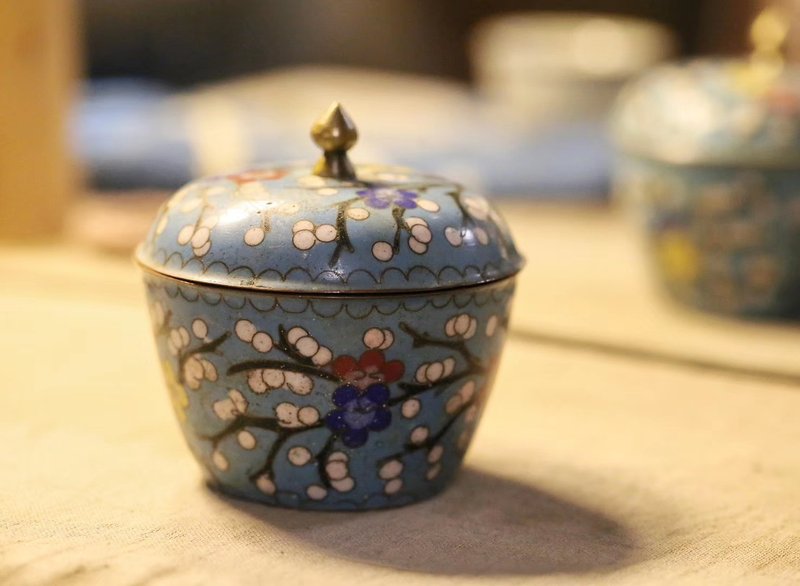 古董 中国清代茶叶罐 - 咖啡壶/周边 - 瓷 蓝色