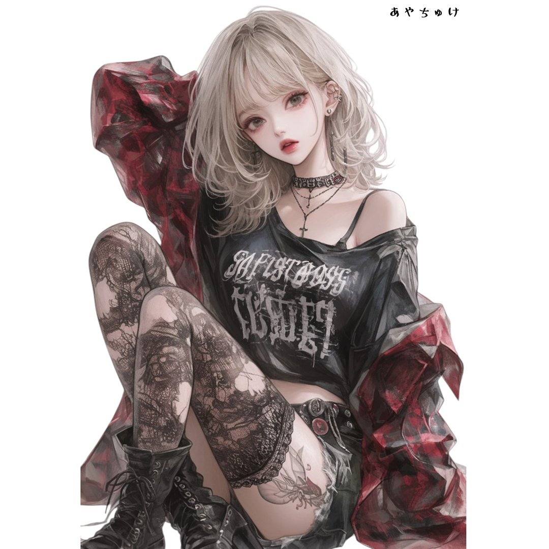 【10月新品5】07-094-0126 人物贴纸 轻庞克女孩 - 贴纸 - 纸 