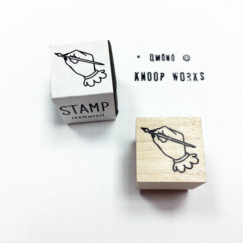 日本 KNOOP WORKS 印章 (握笔 - C) - 印章/印台 - 木头 卡其色