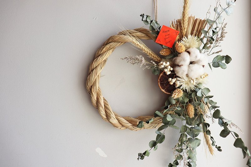 - 日系祝福 大注连绳 - 日式注连绳 挂饰 祈福小物 新年小物 - 干燥花/捧花 - 植物．花 多色