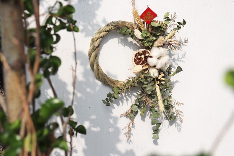 - 日系祝福 大注连绳 - 日式注连绳 挂饰 祈福小物 新年小物 - 干燥花/捧花 - 植物．花 多色