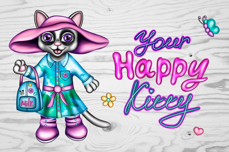 Cat Paper Doll with clothes, accessories.  Childhood Activity. Kid's Craft - 玩具/玩偶 - 其他材质 粉红色