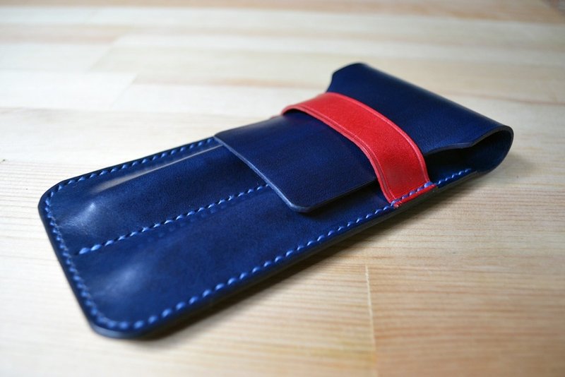 真皮 牛皮 手作双色钢笔包 笔袋 双支装 可定制颜色 打印英文字 - 铅笔盒/笔袋 - 真皮 多色