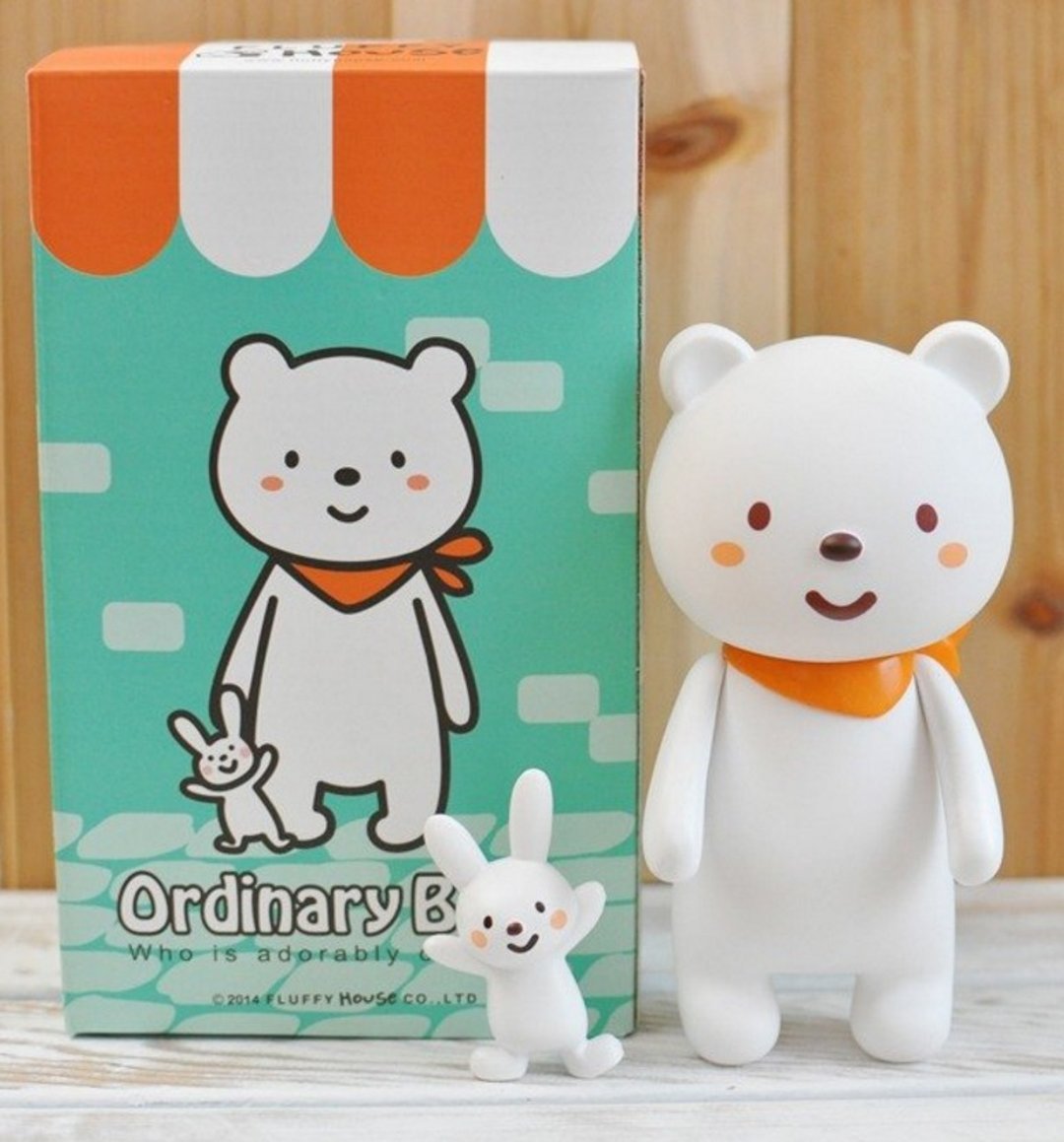 【香港FLUFFY HOUSE】普通熊与捣蛋兔公仔娃娃组(Ordinary Bear+Naughty Rabbit) - 玩偶/公仔 - 塑料 白色