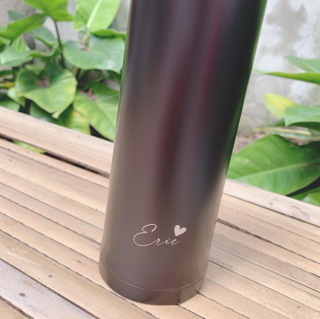 【雷射雕刻】七夕礼 定制化小爱心英文名 象印不锈钢保温瓶 069 - 保温瓶/保温杯 - 不锈钢 黑色