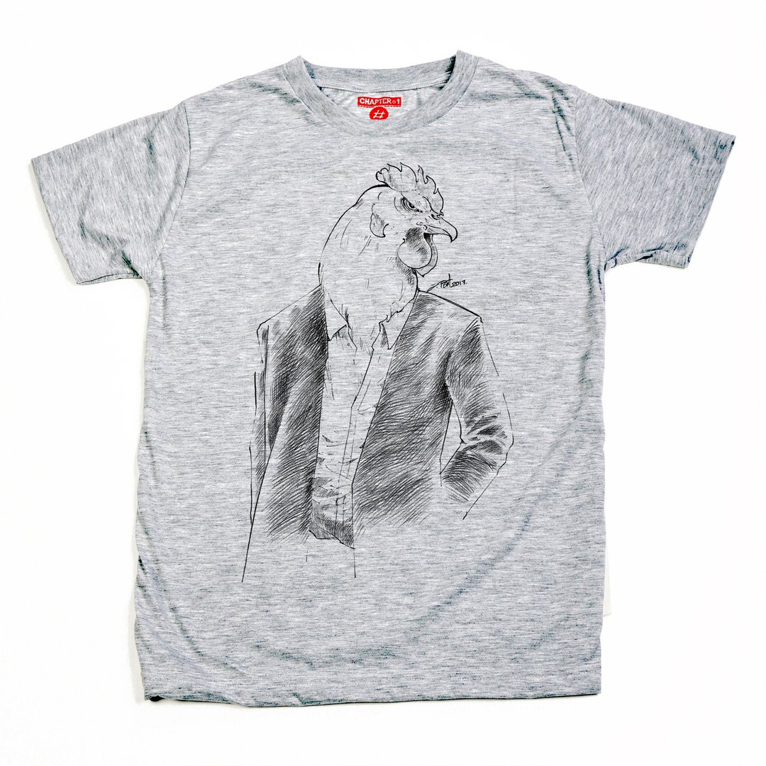 Chicken wear suit unisex men woman cotton mix Chapter One T-shirt - 男装上衣/T 恤 - 棉．麻 白色