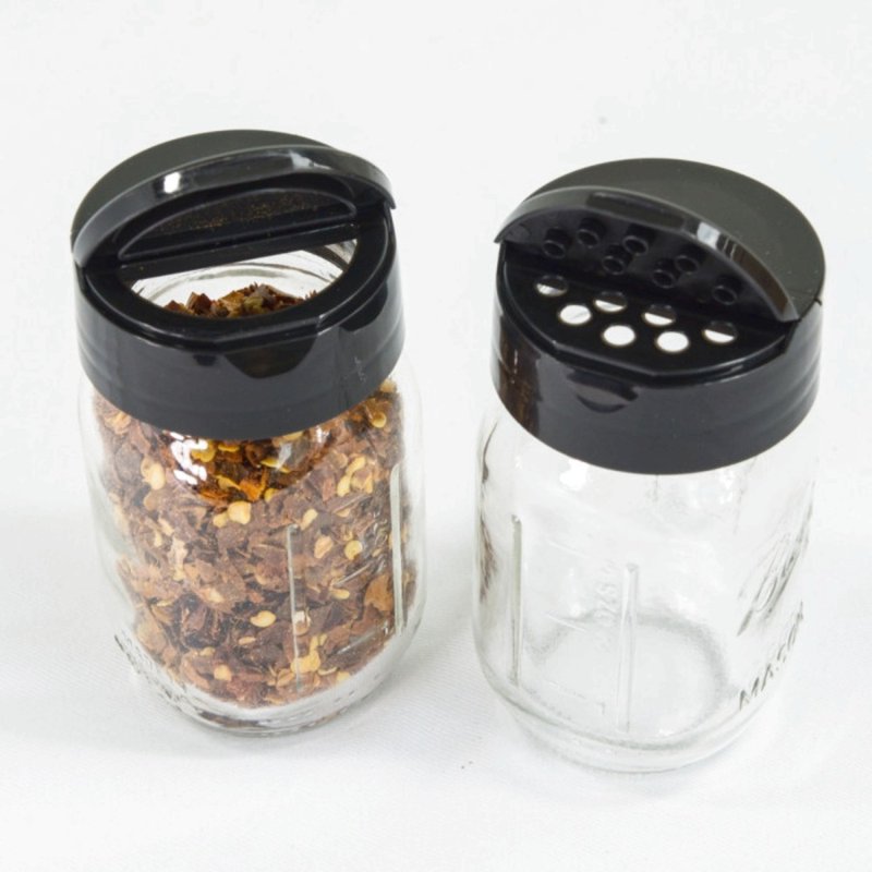 reCAP x Ball 迷你双孔调味料盖 玻璃梅森罐组 - 调味罐/酱料瓶 - 塑料 黑色