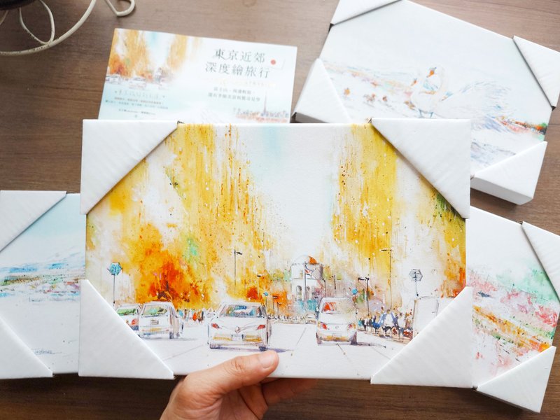 金色飨宴的东京|明治神宫外苑 |无框画20X30cm| 装饰画 | 日本 - 海报/装饰画/版画 - 木头 白色