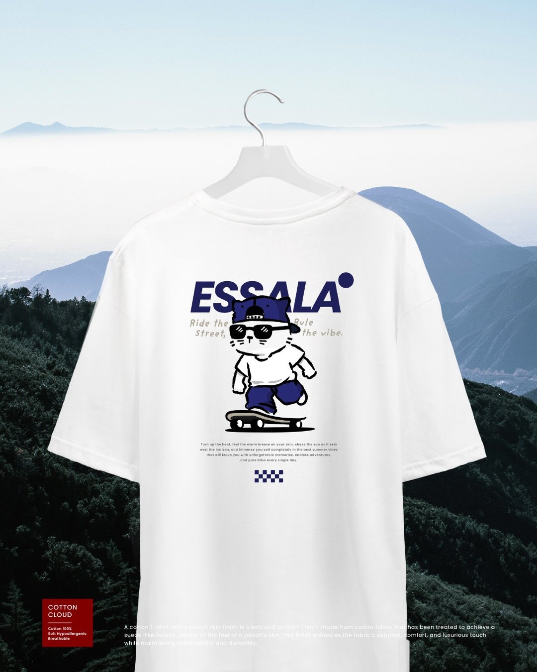 Essala 宽松版型 T-Shirt (M) - 男装上衣/T 恤 - 棉 