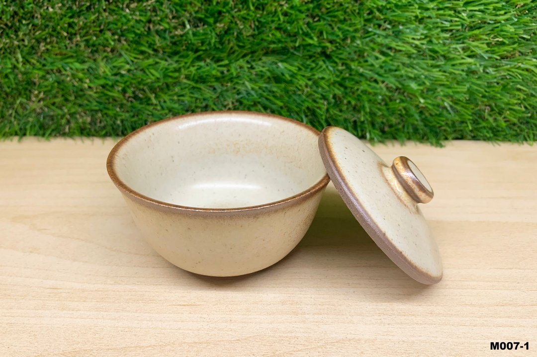 复古两件式盖杯 - 茶具/茶杯 - 陶 卡其色