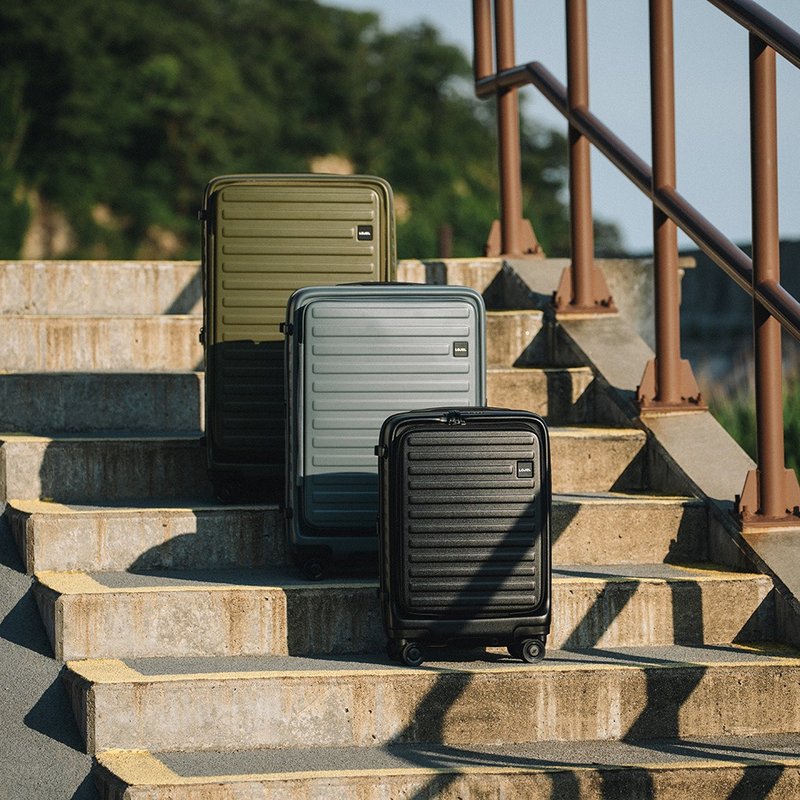 升级版【LOJEL】CUBO FIT 29.5寸前开扩充防盗拉链箱 酷黑 - 行李箱/行李箱保护套 - 其他材质 黑色