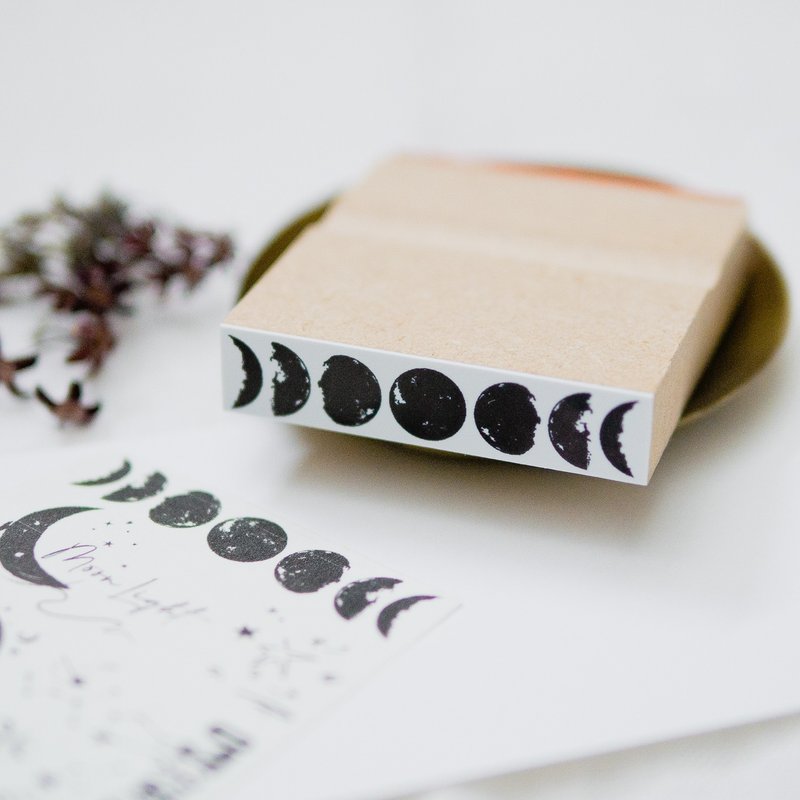 st27 stamp moon phases - 印章/印台 - 木头 