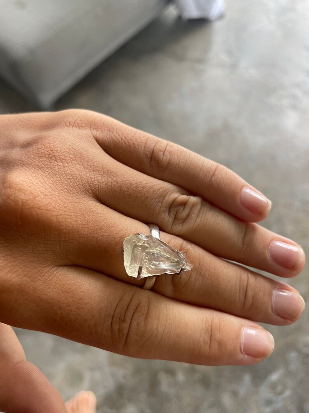 Raw citrine ring, citrine ring, citrine silver ring, bali arthurist ring - 戒指 - 银 