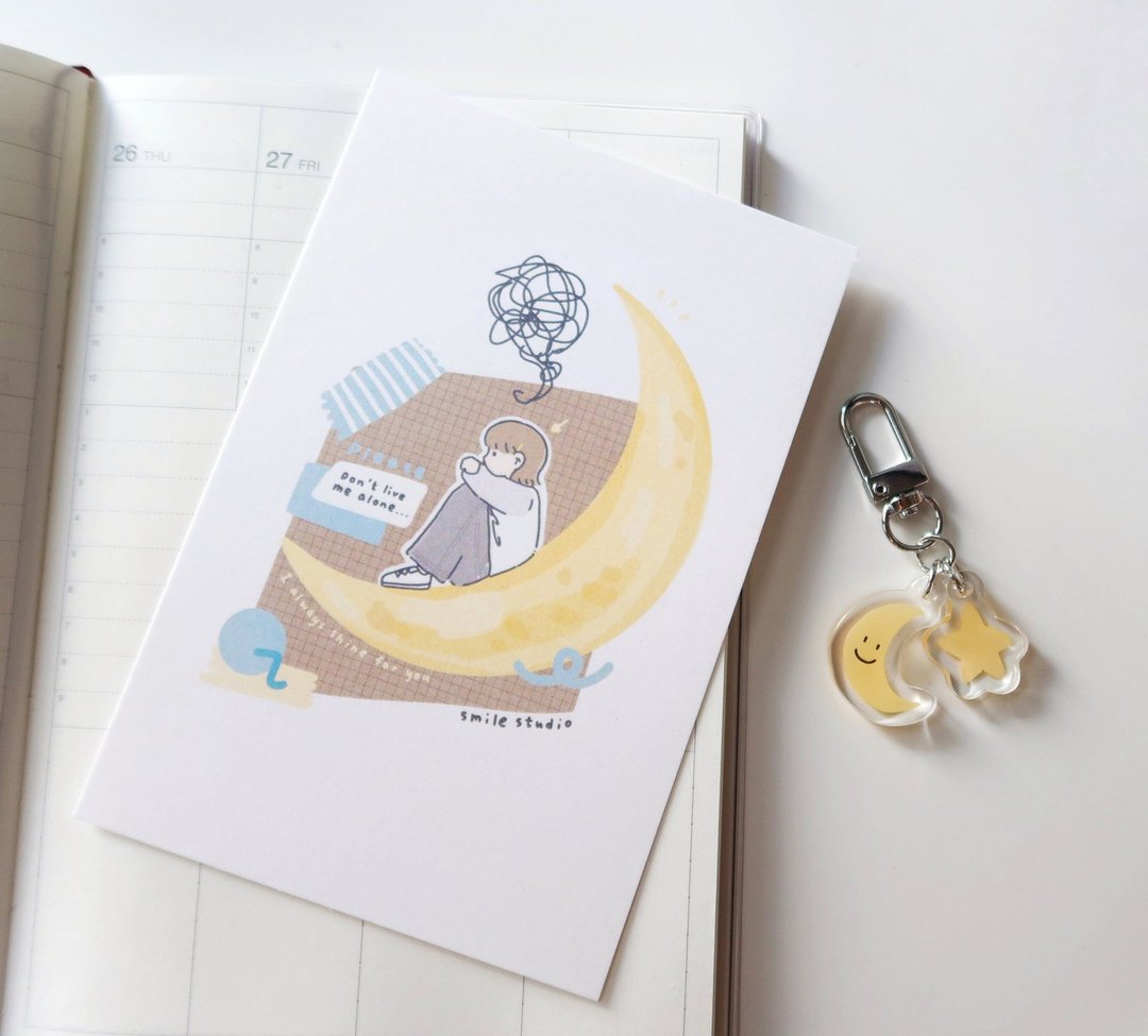 Smile Studio 星月 锁匙扣 - 钥匙链/钥匙包 - 塑料 