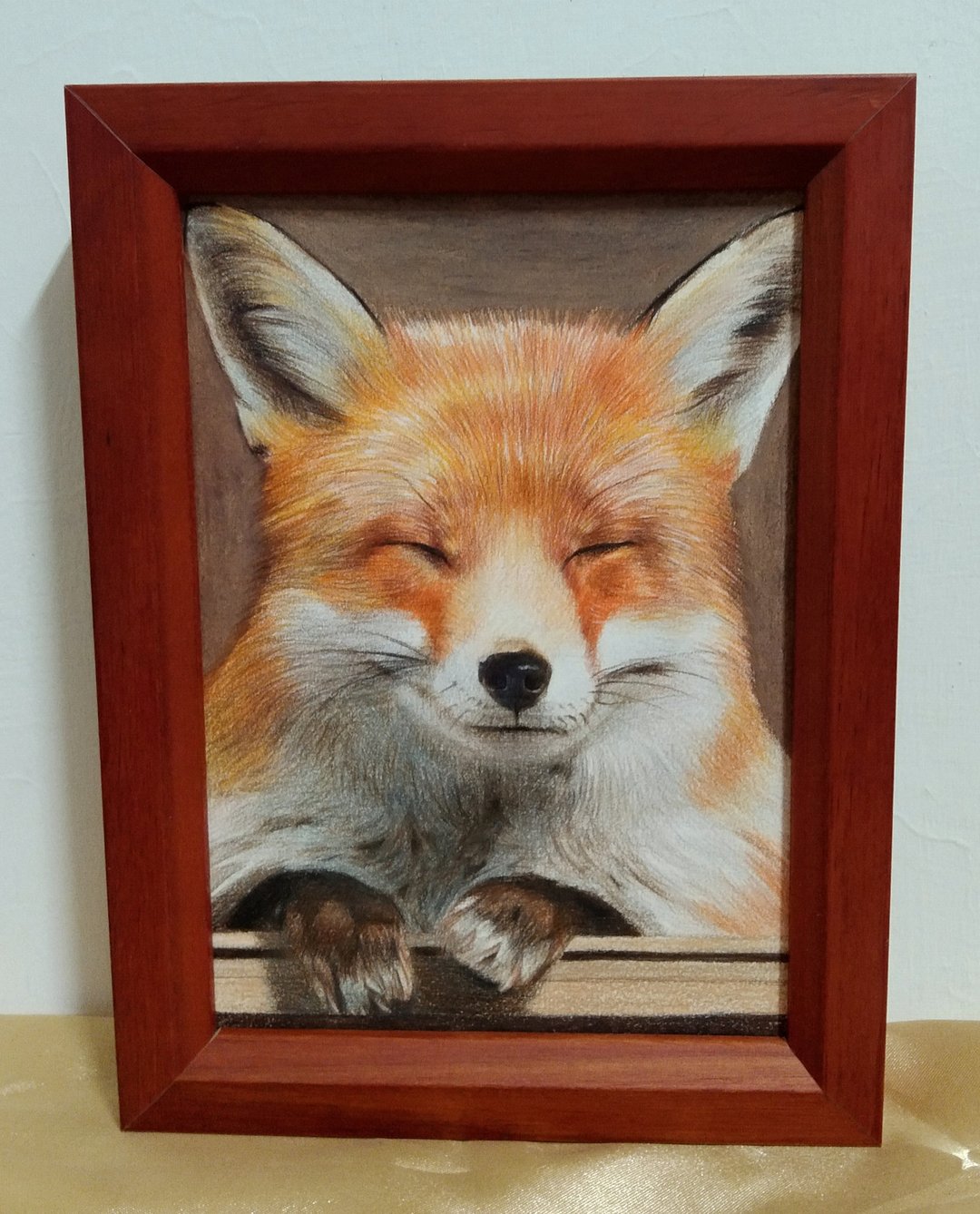摆设 / 狐狸 / 色铅笔画 / 原稿 / 含框 - 海报/装饰画/版画 - 纸 
