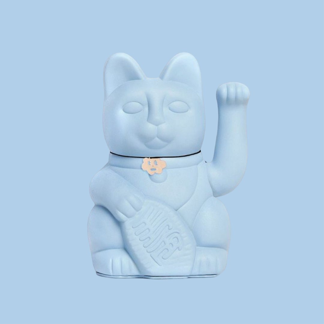 【Diminuto Cielo 招财猫】 Tiny Sky 幸运招财猫 - 浅蓝色 18CM - 玩偶/公仔 - 其他材质 蓝色