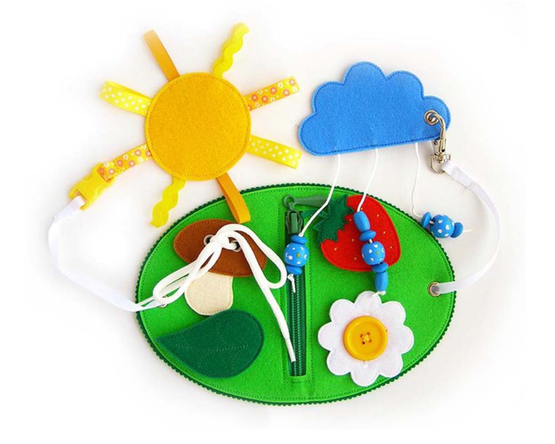 Clasp toy from felt, Sunny meadow - 玩具/玩偶 - 环保材料 绿色