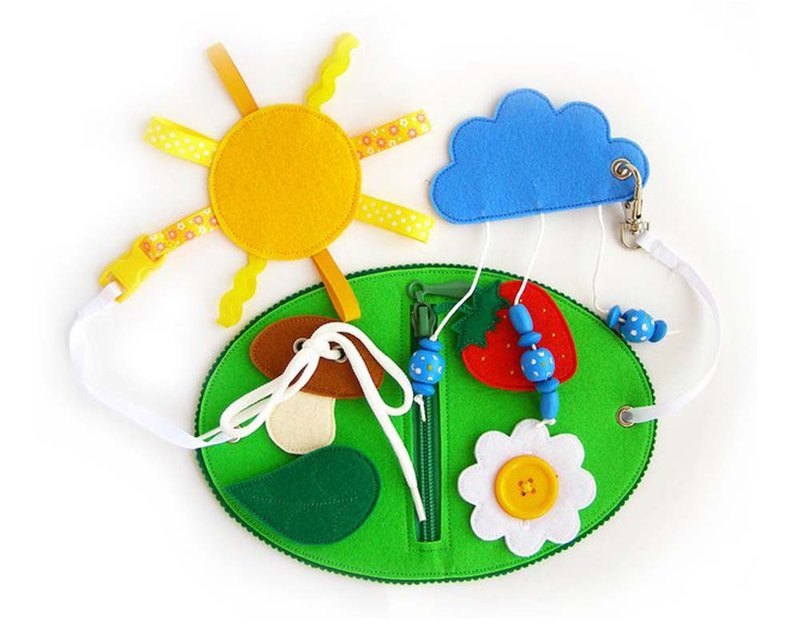 Clasp toy from felt, Sunny meadow - 玩具/玩偶 - 环保材料 绿色