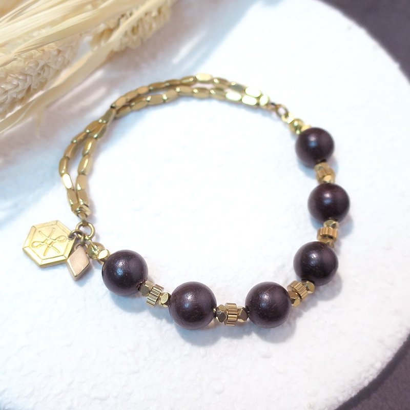 VIIART。枝干。花梨木黄铜手环。木质调大地色系 - 手链/手环 - 木头 咖啡色