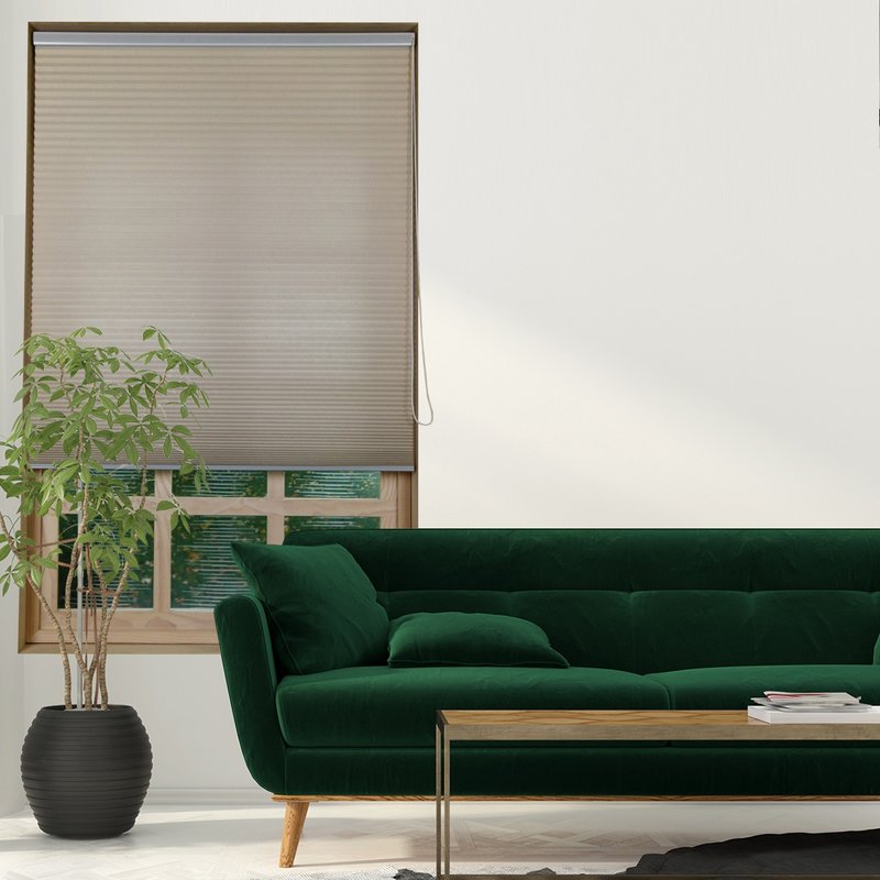 米色单循环珠链半遮光蜂巢帘 (Fawn) - 门帘/门牌 - 聚酯纤维 