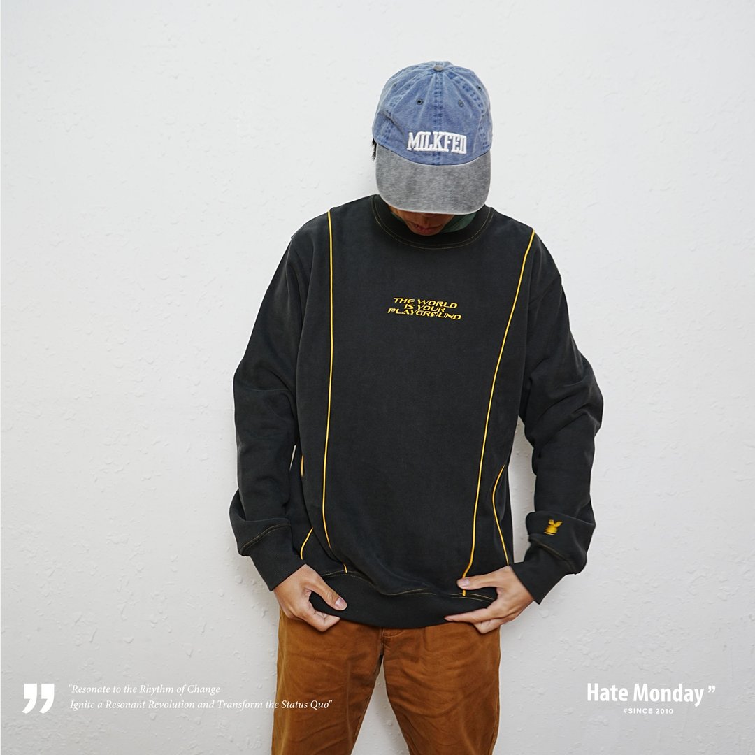 Hate Monday'' X PLAYBOY - 圆领卫衣(PBHMFW24T54) - 中性连帽卫衣/T 恤 - 棉 银色