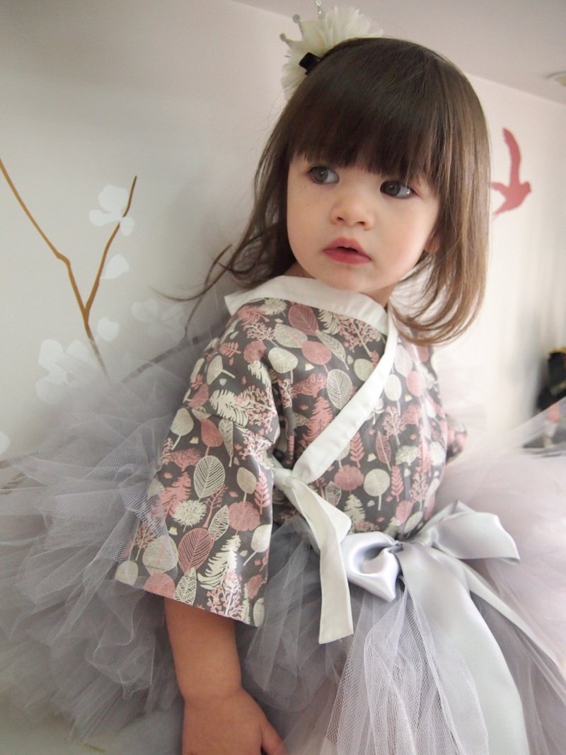 Japanese Cotton Girl Kimono Top Hanae Size L (3-4 yo) - 其他 - 棉．麻 粉红色