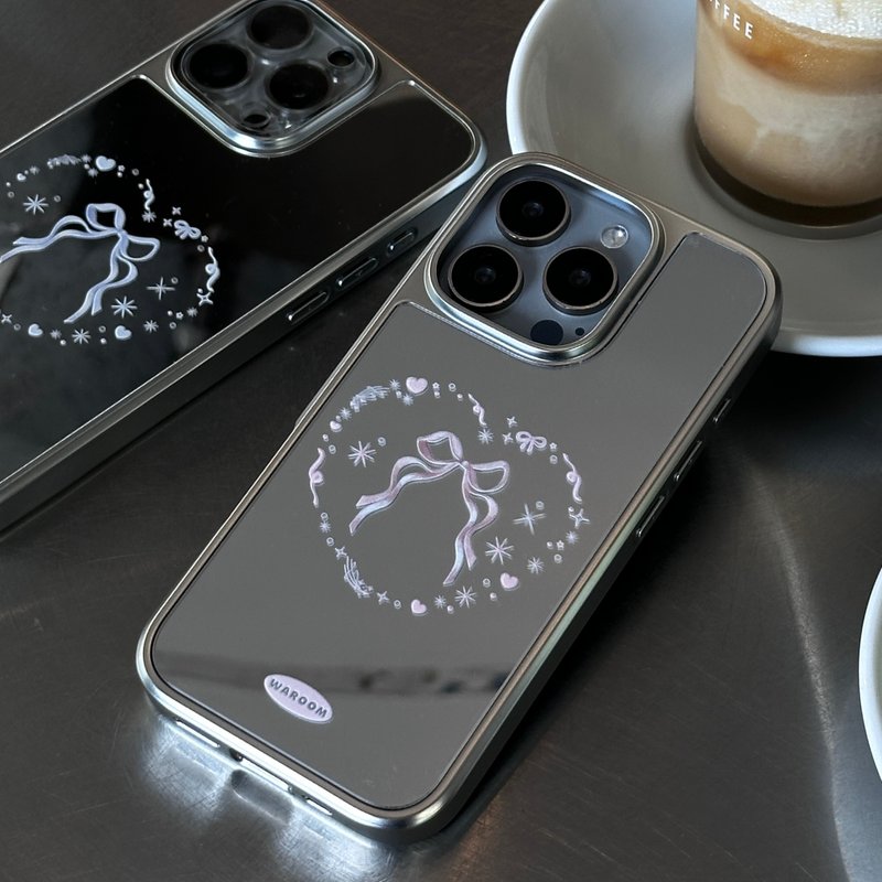 Heart Symbol 银色电镀框镜面手机保护壳 - 手机壳/手机套 - 塑料 银色