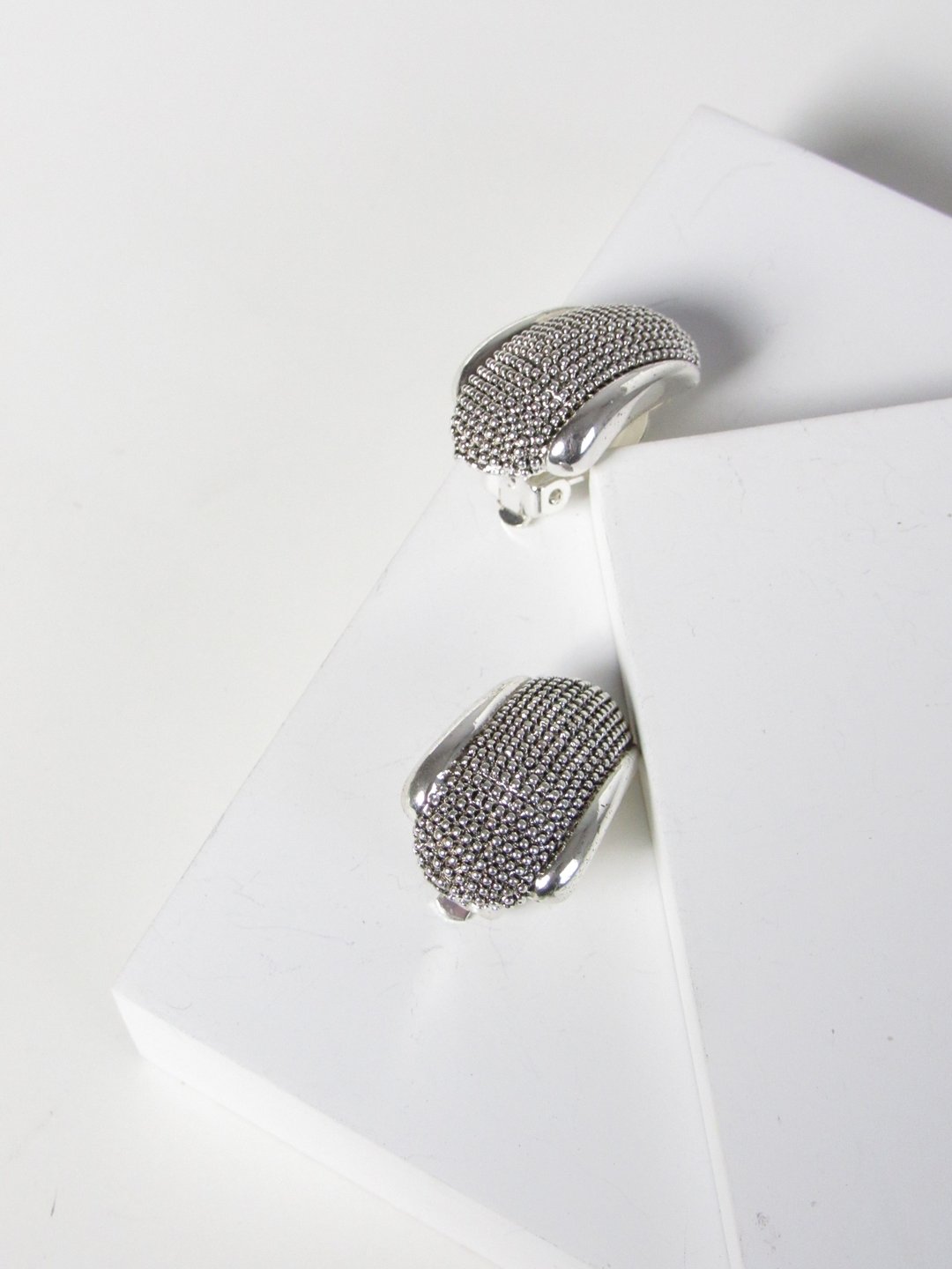 Vintage Modernism Scandinavian Silver Earrings - 耳环/耳夹 - 银 银色