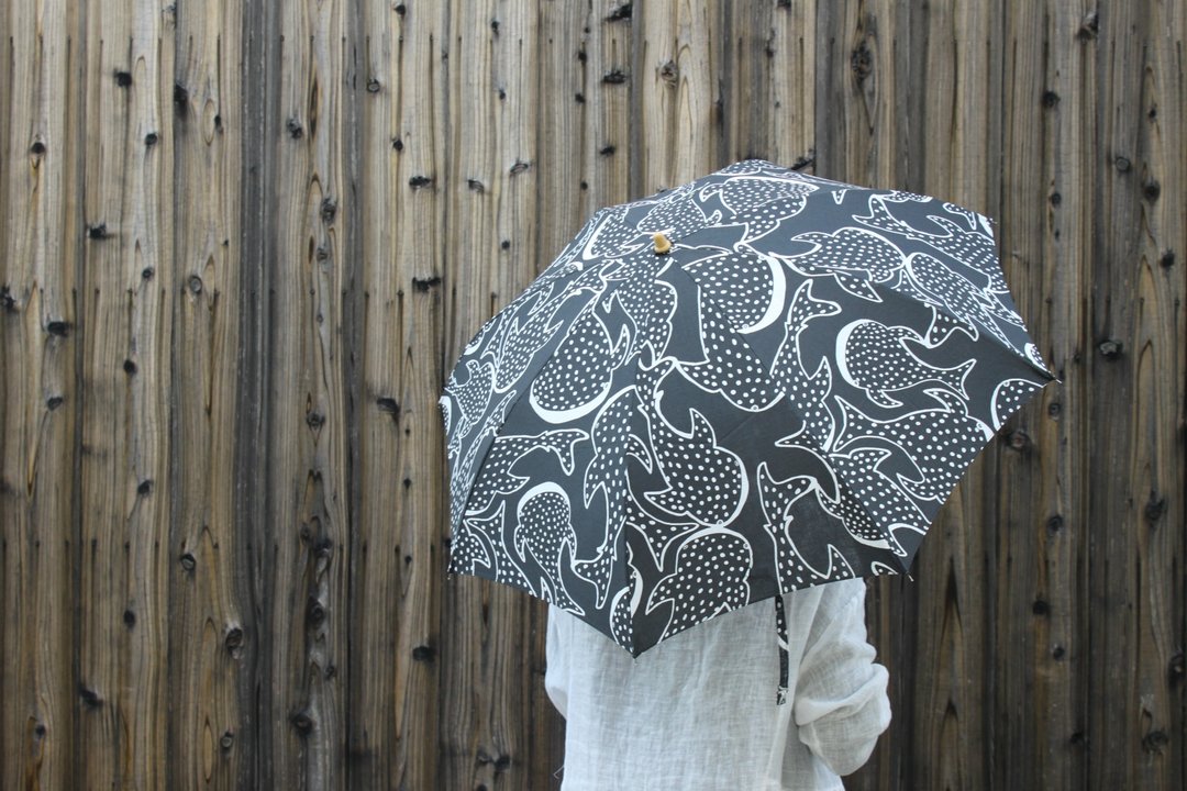 Spica pattern store /Sun umbrella/folding/ hand printing 2022 Spring / Su - 雨伞/雨衣 - 棉．麻 