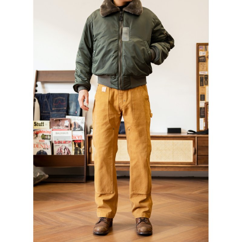 工装裤 14oz帆布 美式 工装长裤 伐木裤 画家裤 常规版 - 男士长裤 - 棉．麻 黑色