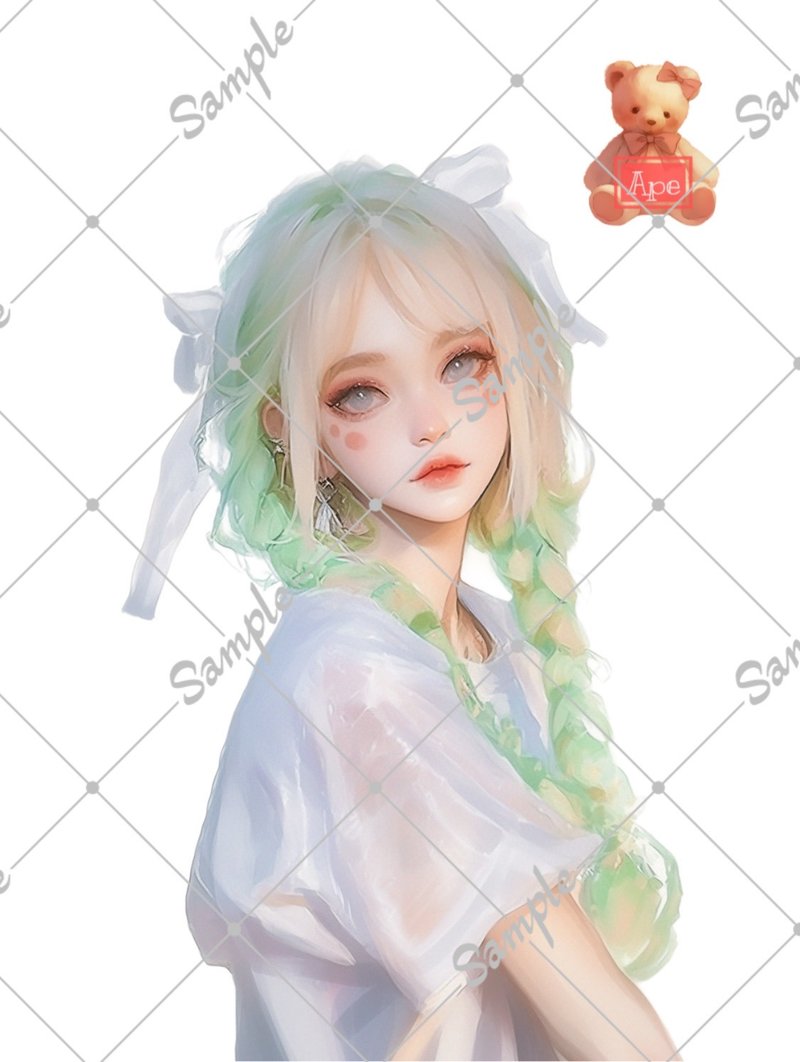 原创人物贴纸 装饰贴纸 一组5张 - 贴纸 - 纸 