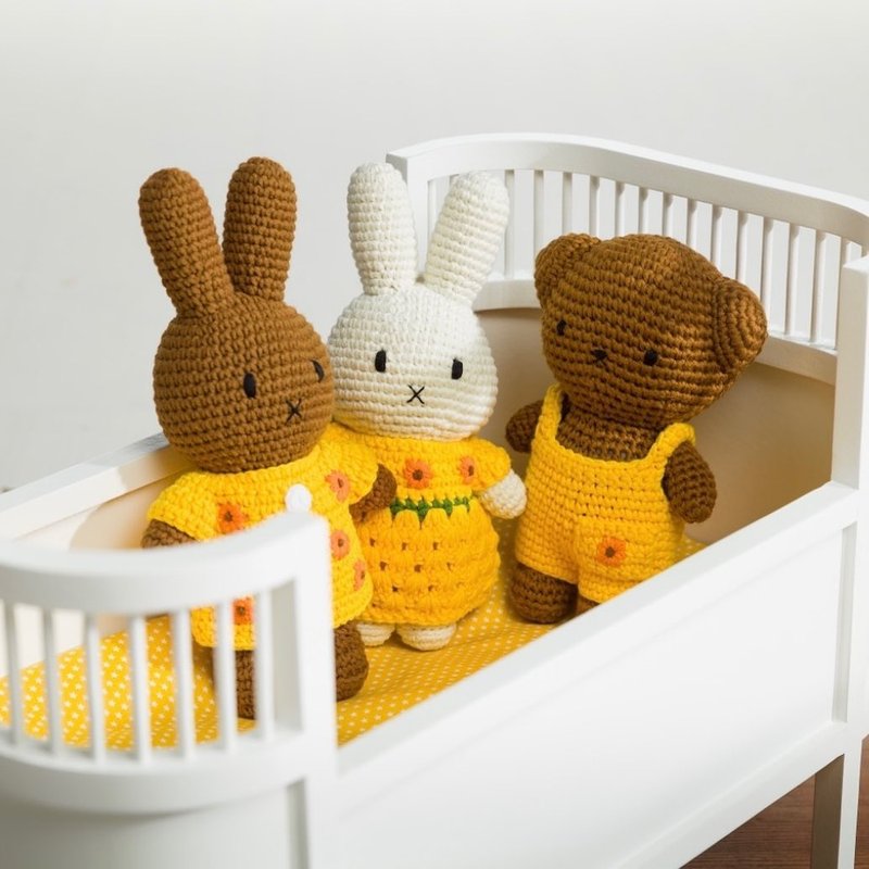荷兰进口Miffy【梵谷向日葵系列】Just Dutch授权正版钩针米非兔 - 玩偶/公仔 - 棉．麻 橘色